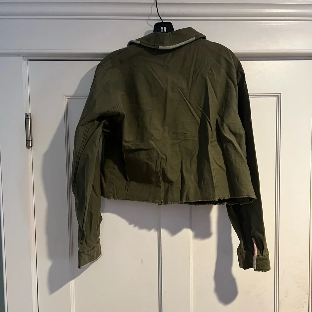 Anthropologie Pilcro Embroidered Cropped Utility Jacket- Sz. L NWT - Picture 6 of 15